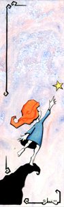 Little girl following a star